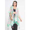 DIONA J SWIRL BORDER PRINT KIMONO ONE SIZE COLOR GREEN