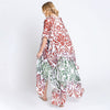 DIONA J DAMASK PRINT OPEN FRONT LONG KIMONO ONE SIZE COLOR RED