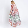 DIONA J DAMASK PRINT OPEN FRONT LONG KIMONO ONE SIZE COLOR RED