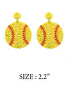 GLITTER LEATHER SPORTS BALL POST EARRING