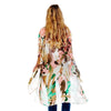 DIONA J FLORAL PRINTED SILKY KIMONO ONE SIZE COLOR BEIGE