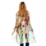DIONA J FLORAL PRINTED SILKY KIMONO ONE SIZE COLOR BEIGE