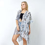 DIONA J ABSTRACT FOIL PRINT KIMONO ONE SIZE COLOR BLACK