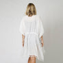 DIONA J PEARL DECO TRIM KIMONO W/DRAW STRIN ONE SIZE COLOR WHITE