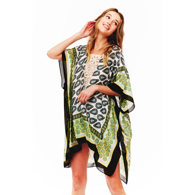 DIONA J PAISLEY PRINTED SILKY KIMONO ONE SIZE COLOR BLACK