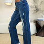 Judy Blue Full Size Mid Rise Distressed Raw Hem Jeans