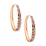 Multi Color Rhinestone Lines Gold Hoops