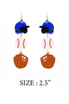 SPORTS BALL UNIFORM ACRYLIC DROP HOOK EARRING