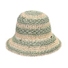 CC PAPER STRAW HAND CROCHET CLOTH IN 2 TONE STRIPES BUCKET HAT COLOR MAUVE