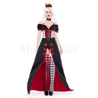 Enchanting Royal Heart Queen 5 Pc Women’s Halloween Cosplay Costume Set Size XS