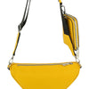 DIONA J 2IN1 GEOMETRIC SHAPE ZIPPER CROSSBODY BAG WITH POUCH SET COLOR YELLOW