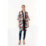 DIONA J TROPICAL PRINT HALF SLEEVE KIMONO COVER UP KIMONO ONE SIZE COLOR TEAL