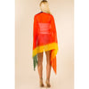 DIONA J FASHION MESH MULTI COLOR COVER UP KIMONO SHAWL ONE SIZE COLOR RED