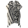 DIONA J ZEBRA PRINT KIMONO W/ TASSELS ONE SIZE COLOR BLACK