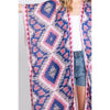 DIONA J BOHO PRINT KIMONO COVER UP ONE SIZE COLOR PINK