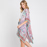 DIONA J ABSTRACT PAISLEY PRINT KIMONO CARDIGAN ONE SIZE COLOR GREEN