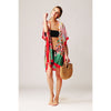 DIONA J MULTI PRINTED SILK KIMONO ONE SIZE COLOR RED