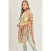 DIONA J BOHO PRINT KIMONO CARDIGAN ONE SIZE COLOR GREEN