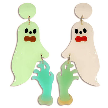 Acetate Halloween Hand Ghost Earrings