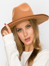 Vegan Felt Panama Upturned Brim HAT FOR WOMEN