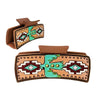 WESTERN FAUX TOOLED CACTUS FAUX LEATHER HAIR CLAW