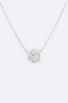 Cutout Rose CZ Pendant Necklace