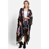 DIONA J FLORAL LACE KIMONO ONE SIZE COLOR BLACK