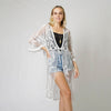 DIONA J DREAM CATCHER LACE LONG KIMONO ONE SIZE COLOR WHITE