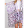 DIONA J PAISLEY FLOWER PRINT KIMONO CARDIGAN ONE SIZE COLOR PURPLE