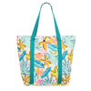 DIONA J WOMEN'S TROPICAL PRINT TOTE BAG COLOR IVORY