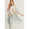 DIONA J FLORAL PRINT KIMONO CARDIAGN ONE SIZE COLOR BLUE
