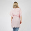 DIONA J PEARL DECO TRIM KIMONO W/DRAW STRIN ONE SIZE COLOR PINK