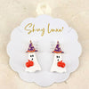 Halloween Ghostwitch Hat Earring