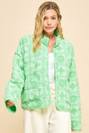 Davi & Dani Vintage Print Open Front Jacket with Pockets