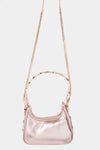 Fame Star Button Trim Hobo Handbag