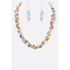 DIONA J FRINGE CRYSTAL STATEMENT COLLAR NECKLACE SET LIGHT MULTI