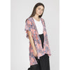 DIONA J FASHION LEAF PRINT KIMONO ONE SIZE COLOR PEACH