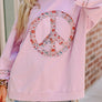 Peace Patch Round Neck Long Sleeve Top