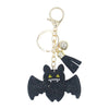 Halloween Rhinestone Bat Tassel Key Chain