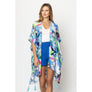DIONA J ABSTRACT PRINT KIMONO ONE SIZE COLOR BLUE