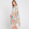 DIONA J WATERCOLOR BOHO GEOMETRIC PRINT KIMONO ONE SIZE COLOR BEIGE
