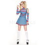 Good Guys Doll 3 Pc Denim Skirt Women’s Halloween Cosplay Costume Set Size XL