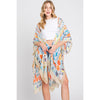 DIONA J WATERCOLOR BOHO GEOMETRIC PRINT KIMONO ONE SIZE COLOR BEIGE