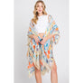 DIONA J WATERCOLOR BOHO GEOMETRIC PRINT KIMONO ONE SIZE COLOR BEIGE