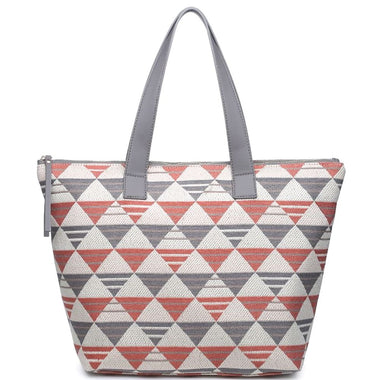 DIONA J MONOGRAM TEXTURE TOTE BAG COLOR GREY MULTICOLOR