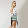 Diona J Women's Designer Aztec Tassel Party Stylish Crossbody Bag Black