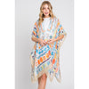 DIONA J WATERCOLOR BOHO GEOMETRIC PRINT KIMONO ONE SIZE COLOR BEIGE