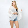 DIONA J DOT FOIL PRINT SHEER KIMONO ONE SIZE COLOR WHITE