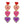 3-Tier Conversation Hearts Seed Bead Handmade Embroidery Jeweled Drop Earrings