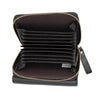 Accordian Wallet Black Snap Cardholder for Women